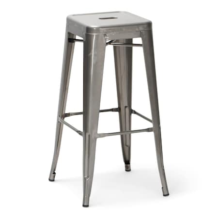 Atlas Commercial Products Titan Series Industrial Metal Bar Stool, Clear Coat MBS9CC